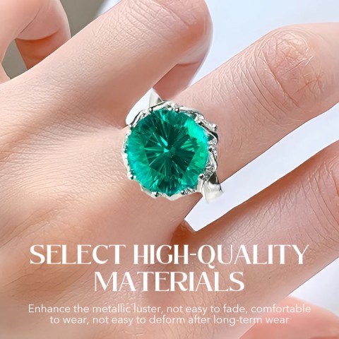 Lotus Aurora Green 5 carats Moissanite Ring