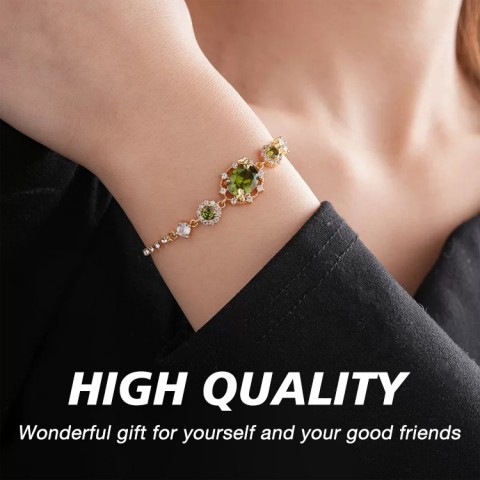 Butterfly Olive Green Zircon Hollow Jewelry Set