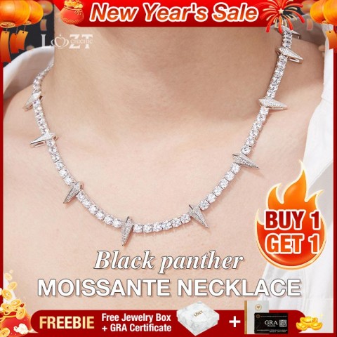 Black panther moissante necklace