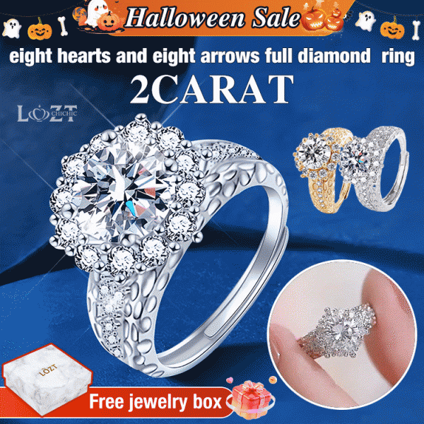 2Carat eight hearts and eight arrows full diamond  ring