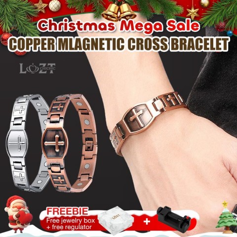 Copper Mlagnetic Cross Bracelet