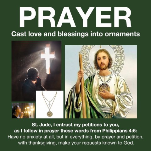 Full Diamond Cross St. Jude Necklace