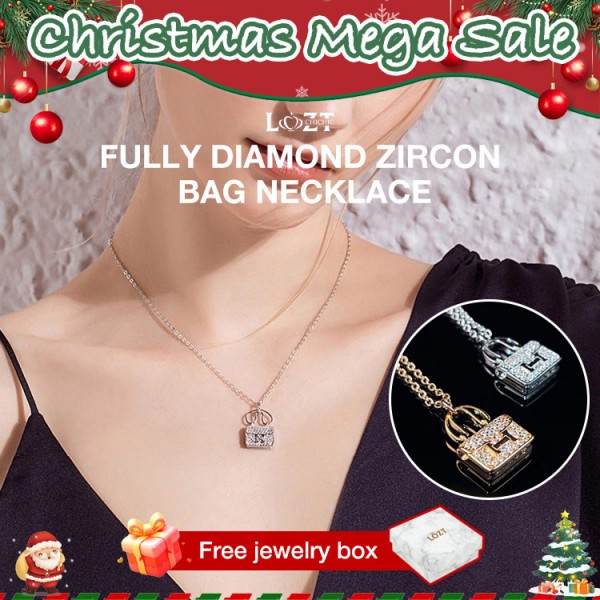 Fully diamond Zircon bag Necklace