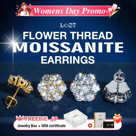 Flower Thread Moissanite Earrings