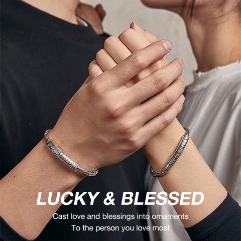 Hand-woven six-word mantra bracelet