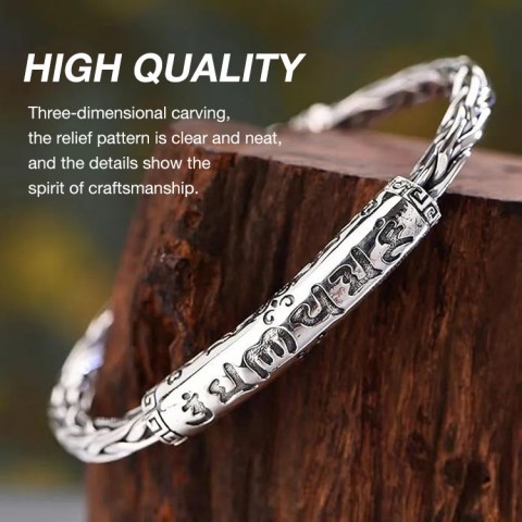 Hand-woven six-word mantra bracelet