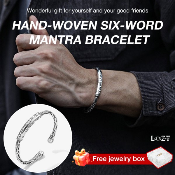 Hand-woven six-word mantra bracelet