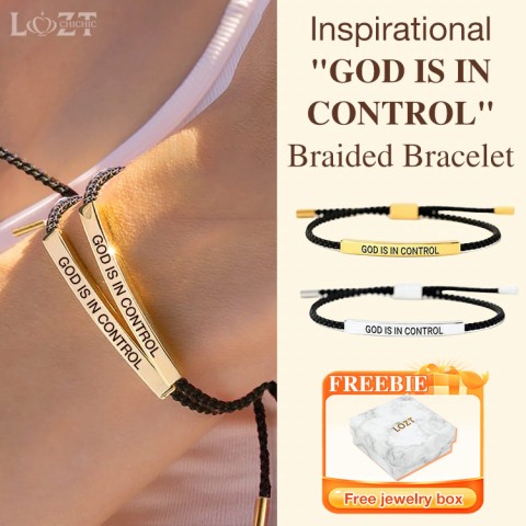 Inspirational GOD IS IN CONTROL Braided Bracelet