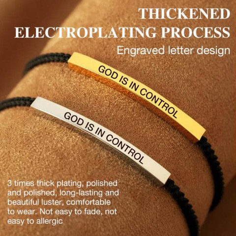 Inspirational GOD IS IN CONTROL Braided Bracelet