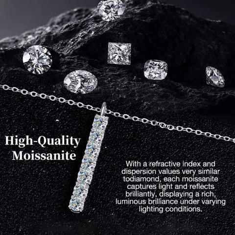 Moissanite Bar Necklace