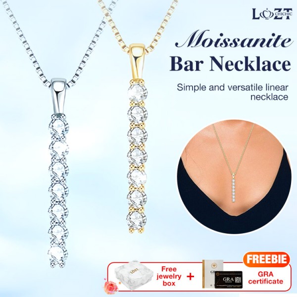 Moissanite Bar Necklace