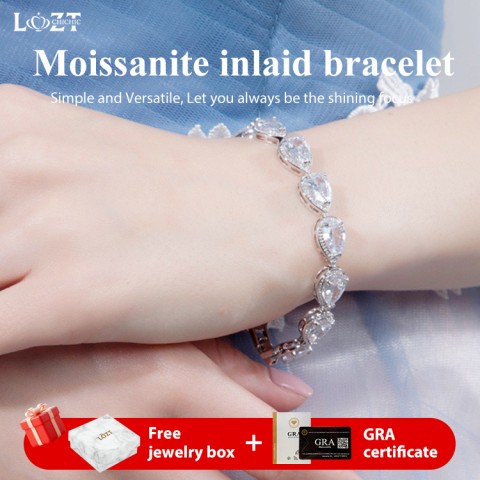 Moissanite inlaid bracelet