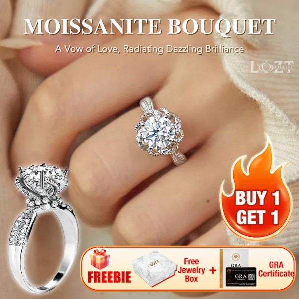 Moissanite bouquet ring