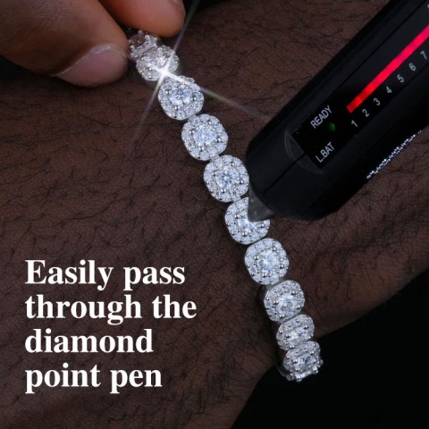 Moissanite Clustered Tennis Bracelet