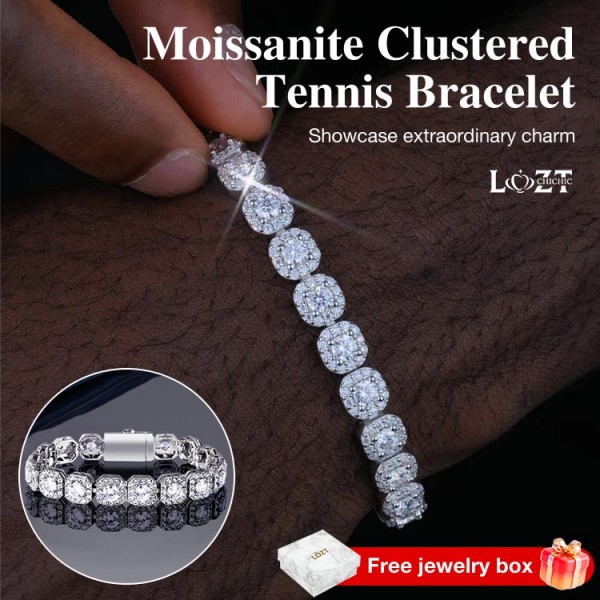 Moissanite Clustered Tennis Bracelet