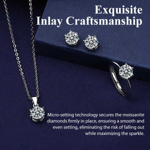 Hearts and Arrows Moissanite Set