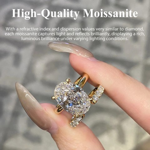 Moissanite Stacking Geometric Ring