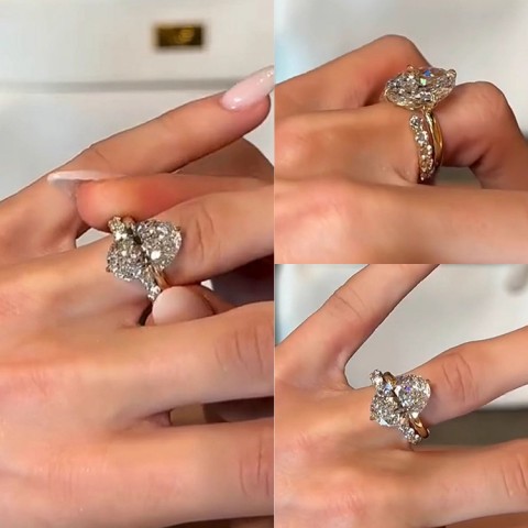 Moissanite Stacking Geometric Ring