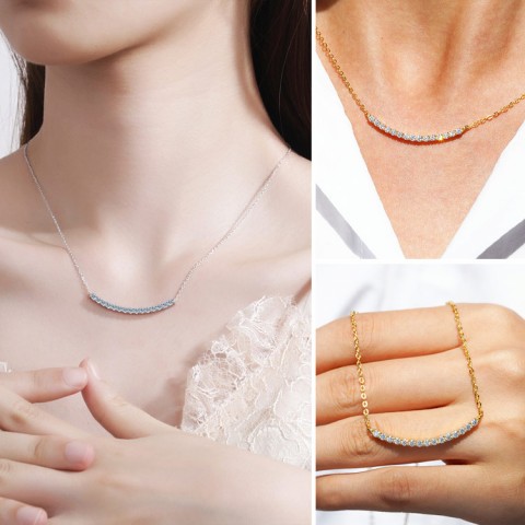 Moissanite Smiley Necklace