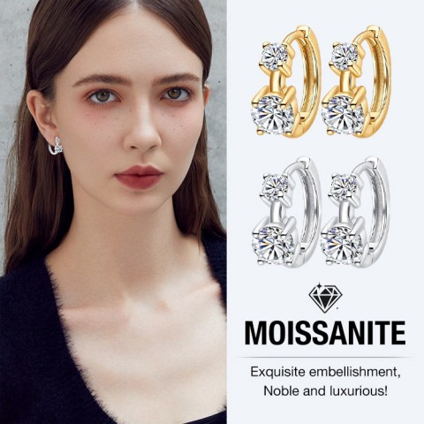Octavia Moissanite Hoop Earrings