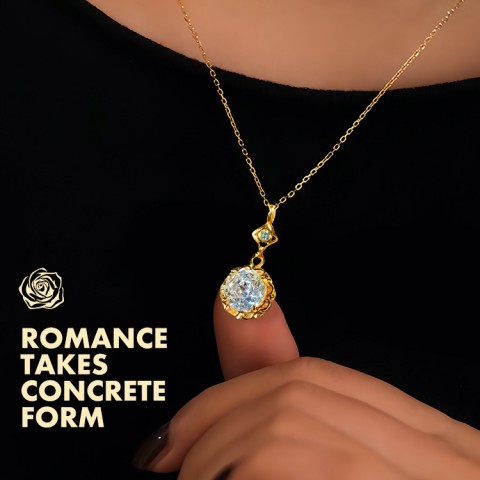 Fashionable and light luxury octagonal rose cut necklace set