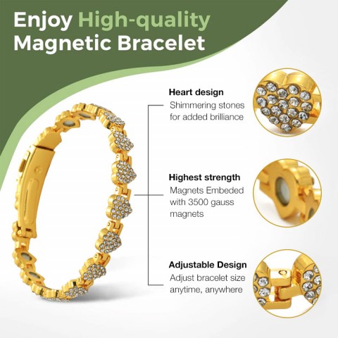 Peach Heart Magnetic Therapy Bracelet