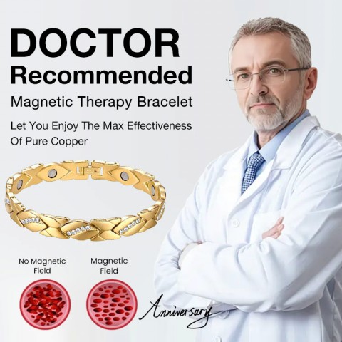 pure copper magnetic diamonds bracelet