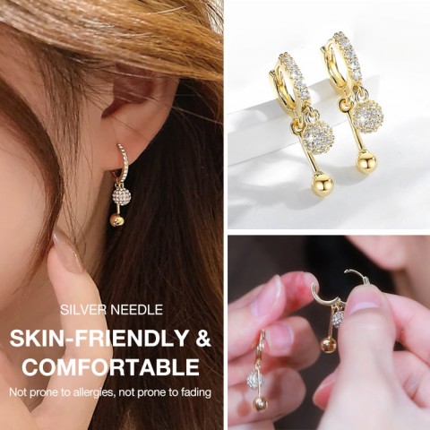 Zirconia spherical diamond earrings