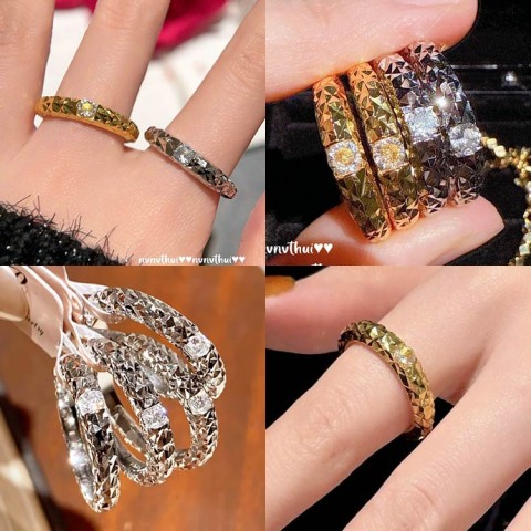 Sparkling Hand-cut Moissanite Ring