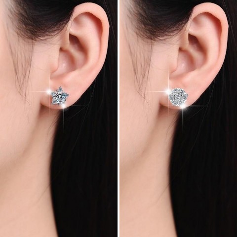 Five-pointed Star Moissanite Stud Earrings