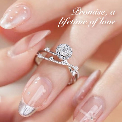 Shining Starry Moissanite Ring