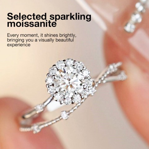 Shining Starry Moissanite Ring