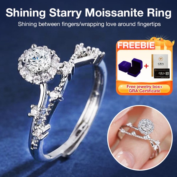 Shining Starry Moissanite Ring