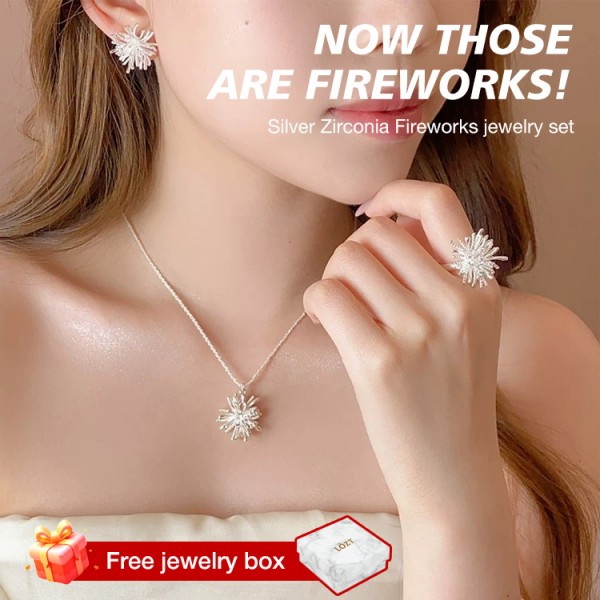 Silver Zirconia Fireworks jewelry set