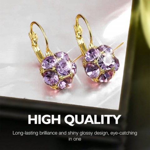 Violet diamond and crystal earrings