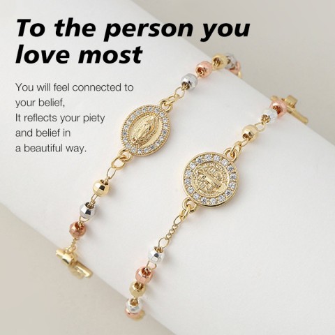 Virgin Mary Rosary Zirconia Bracelet