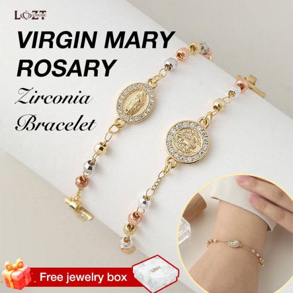 Virgin Mary Rosary Zirconia Bracelet