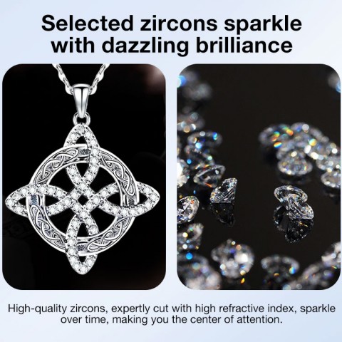 Witches Knot Necklace Sparkling Starburst Pendant