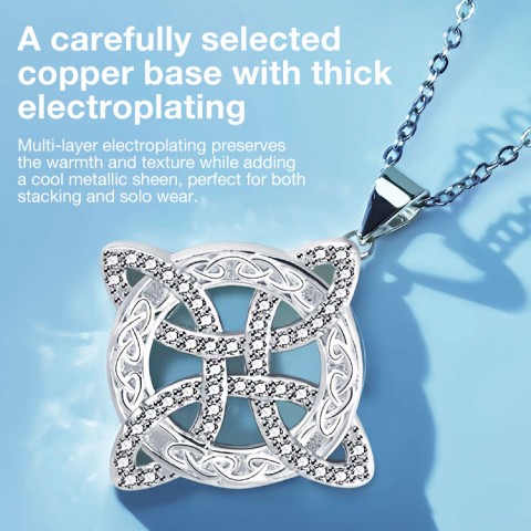 Witches Knot Necklace Sparkling Starburst Pendant