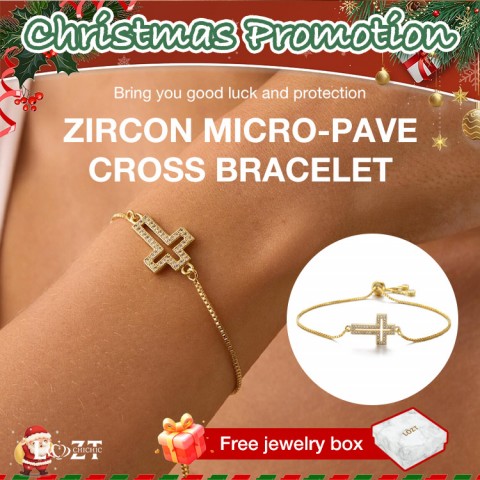 micro-pave cross bracelet