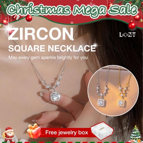 Zircon square diamond necklace