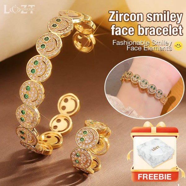 Zircon smiley face bracelet