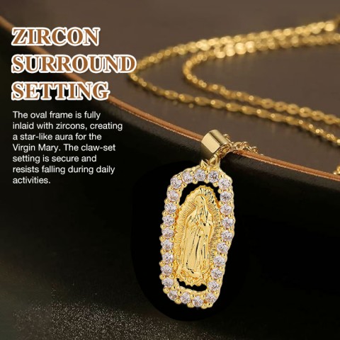 Zircon Virgin Mary Necklace
