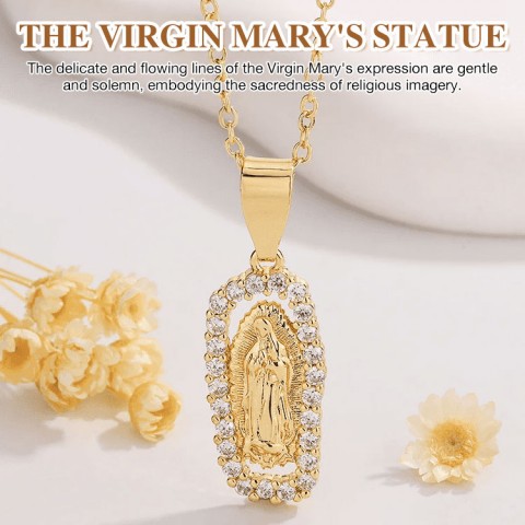 Zircon Virgin Mary Necklace