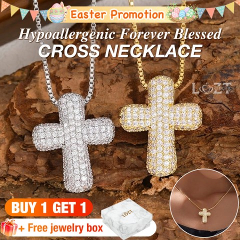 Hypoallergenic Forever Blessed Cross Necklace
