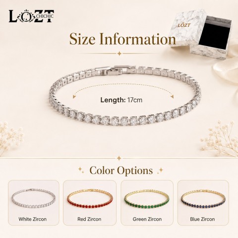 14K Gold Plated Colorful Tennis Bracelets
