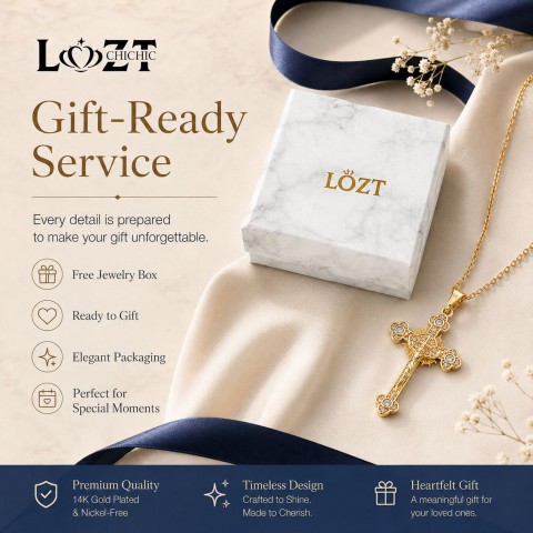 14K Gold Cubic Zirconia Cross Necklace