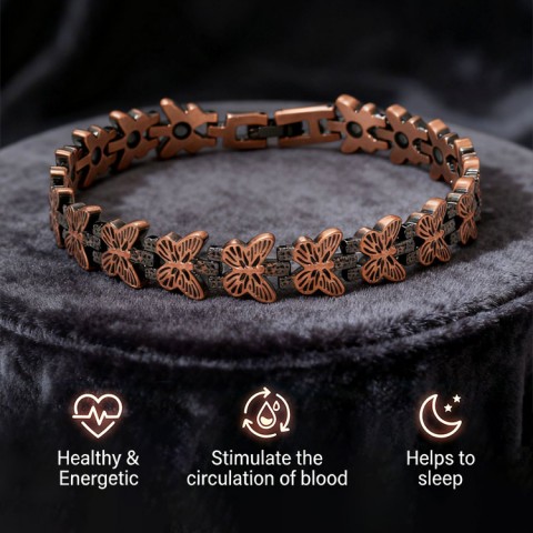 Adjustable Butterfly Copper Magnetic Bracelet