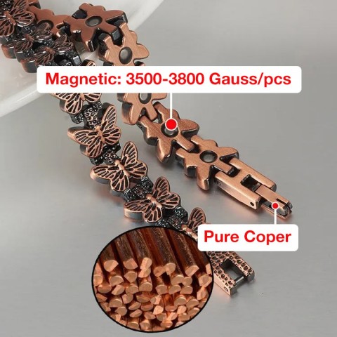 Adjustable Butterfly Copper Magnetic Bracelet