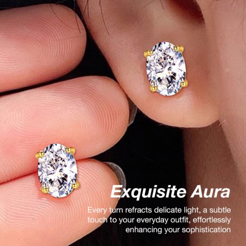 Pigeon egg Moissanite Stud Earrings